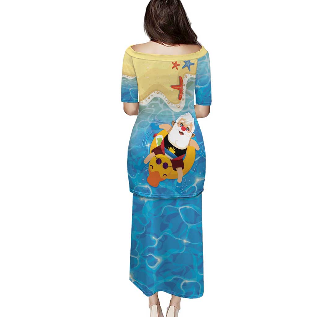 Antigua and Barbuda Christmas Puletasi Chilling Santa - Wonder Print Shop