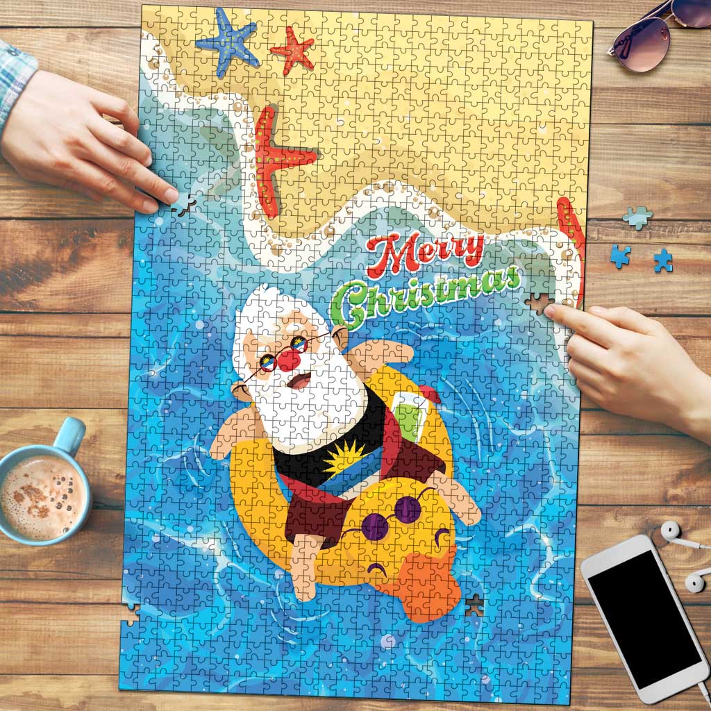 Antigua and Barbuda Christmas Puzzle Chilling Santa - Wonder Print Shop