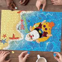 Antigua and Barbuda Christmas Puzzle Chilling Santa - Wonder Print Shop