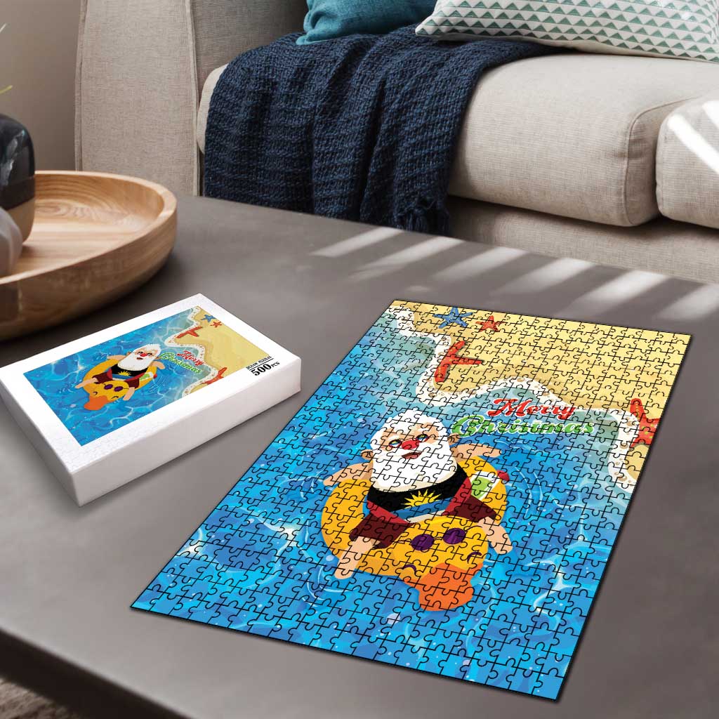 Antigua and Barbuda Christmas Puzzle Chilling Santa - Wonder Print Shop