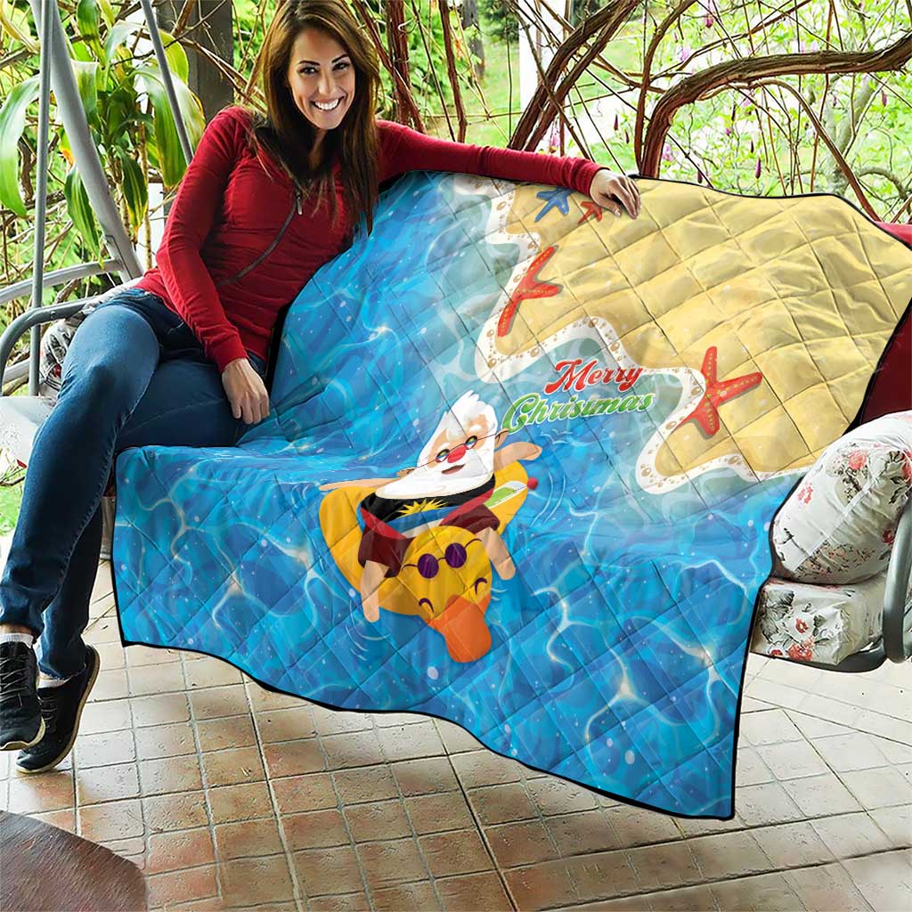 Antigua and Barbuda Christmas Quilt Chilling Santa - Wonder Print Shop