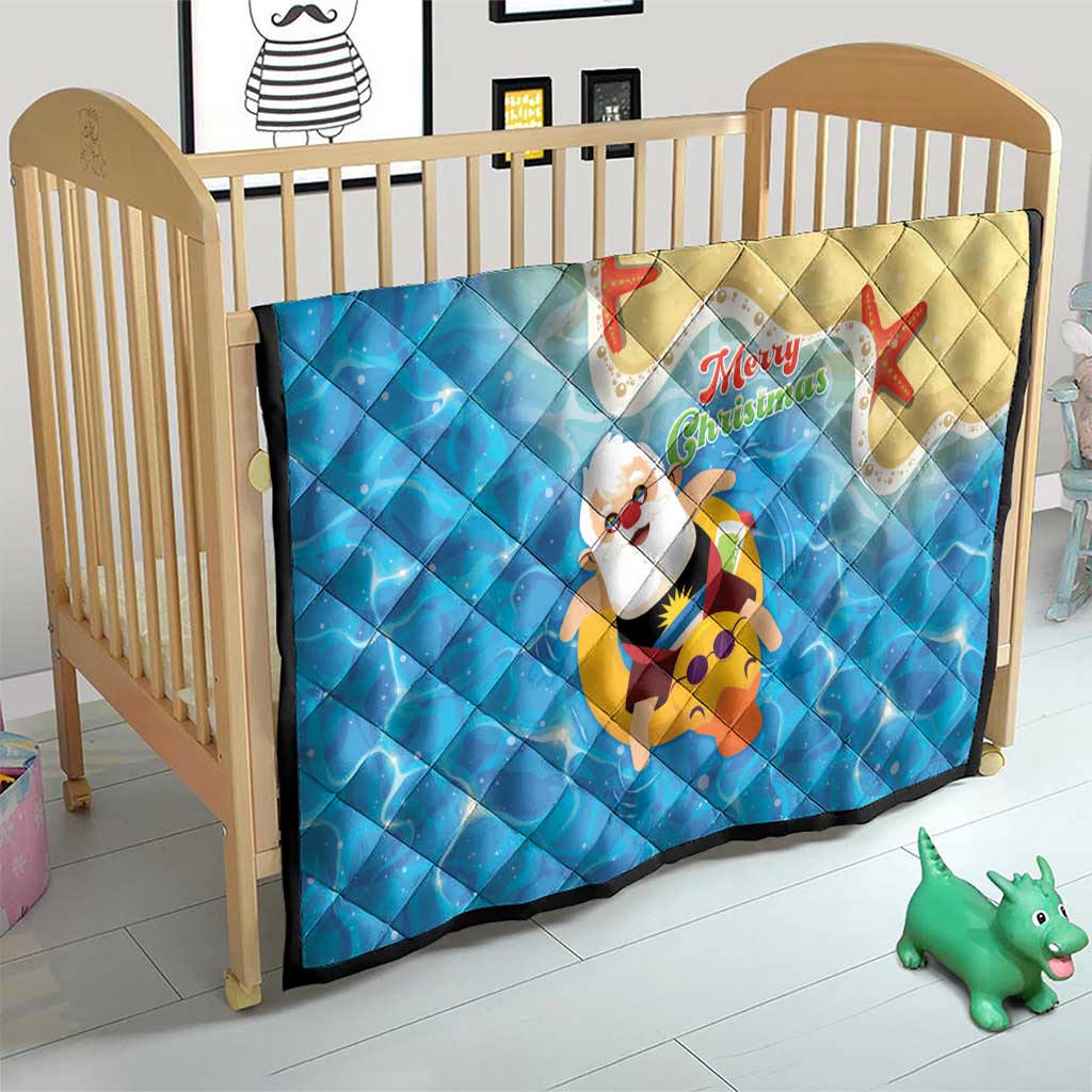 Antigua and Barbuda Christmas Quilt Chilling Santa - Wonder Print Shop