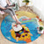 Antigua and Barbuda Christmas Round Carpet Chilling Santa - Wonder Print Shop