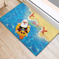 Antigua and Barbuda Christmas Rubber Doormat Chilling Santa - Wonder Print Shop