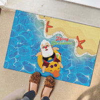Antigua and Barbuda Christmas Rubber Doormat Chilling Santa - Wonder Print Shop