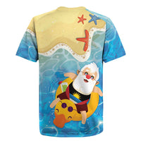 Antigua and Barbuda Christmas Rugby Jersey Chilling Santa - Wonder Print Shop