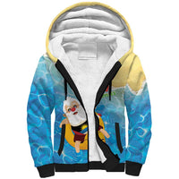 Antigua and Barbuda Christmas Sherpa Hoodie Chilling Santa - Wonder Print Shop