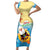Antigua and Barbuda Christmas Short Sleeve Bodycon Dress Chilling Santa - Wonder Print Shop