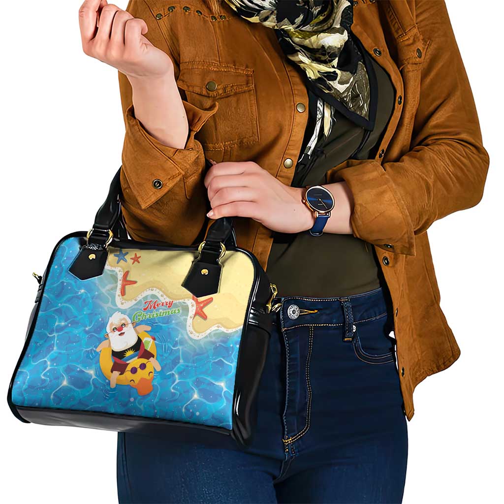 Antigua and Barbuda Christmas Shoulder Handbag Chilling Santa - Wonder Print Shop