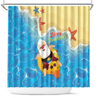 Antigua and Barbuda Christmas Shower Curtain Chilling Santa - Wonder Print Shop