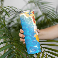 Antigua and Barbuda Christmas Skinny Tumbler Chilling Santa - Wonder Print Shop