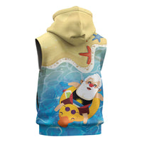Antigua and Barbuda Christmas Sleeveless Hoodie Chilling Santa - Wonder Print Shop