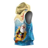 Antigua and Barbuda Christmas Sleeveless Hoodie Chilling Santa - Wonder Print Shop