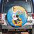 Antigua and Barbuda Christmas Spare Tire Cover Chilling Santa - Wonder Print Shop