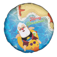 Antigua and Barbuda Christmas Spare Tire Cover Chilling Santa - Wonder Print Shop