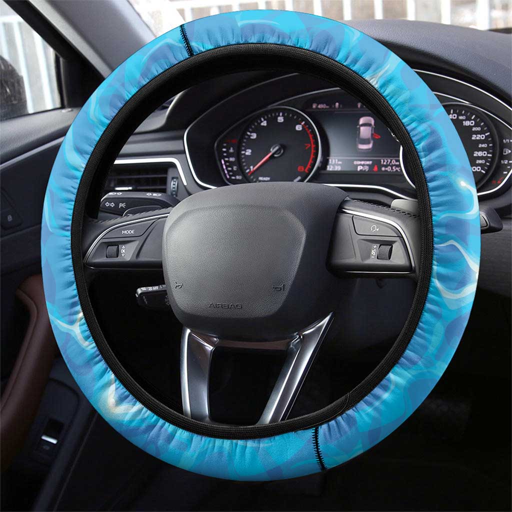 Antigua and Barbuda Christmas Steering Wheel Cover Chilling Santa - Wonder Print Shop
