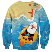 Antigua and Barbuda Christmas Sweatshirt Chilling Santa - Wonder Print Shop