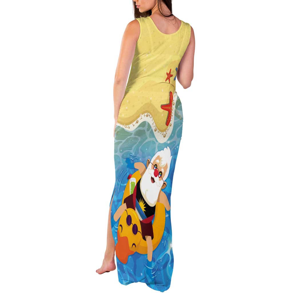 Antigua and Barbuda Christmas Tank Maxi Dress Chilling Santa - Wonder Print Shop