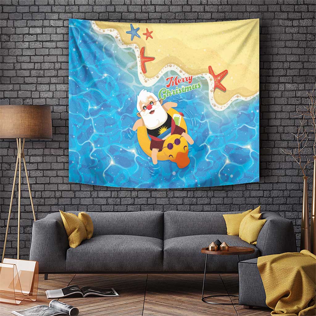 Antigua and Barbuda Christmas Tapestry Chilling Santa - Wonder Print Shop