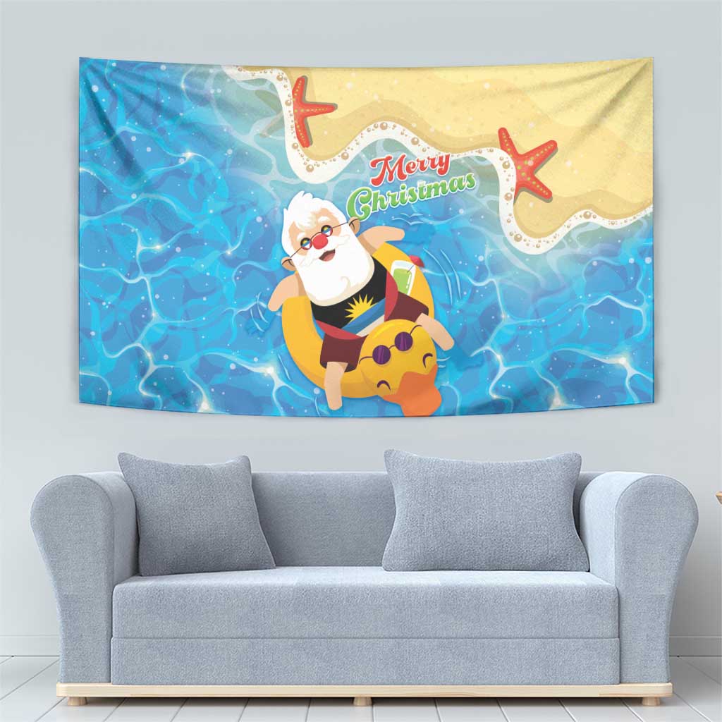 Antigua and Barbuda Christmas Tapestry Chilling Santa - Wonder Print Shop