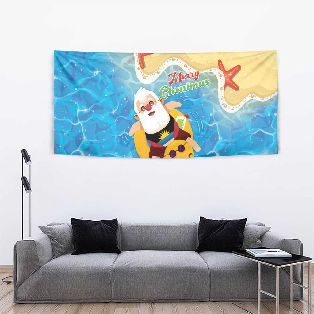 Antigua and Barbuda Christmas Tapestry Chilling Santa - Wonder Print Shop