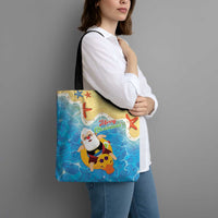Antigua and Barbuda Christmas Tote Bag Chilling Santa - Wonder Print Shop