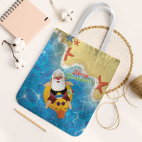 Antigua and Barbuda Christmas Tote Bag Chilling Santa - Wonder Print Shop