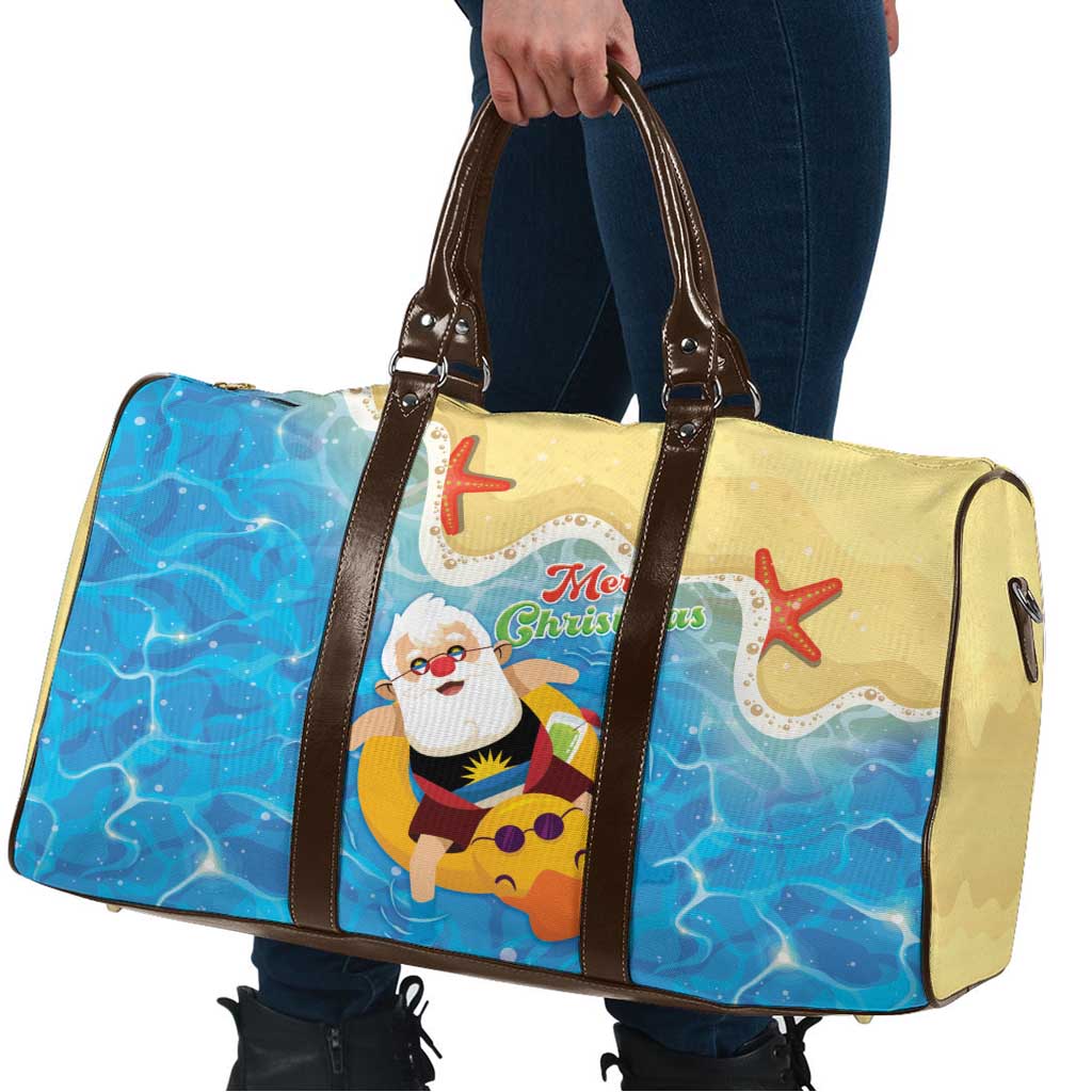 Antigua and Barbuda Christmas Travel Bag Chilling Santa - Wonder Print Shop