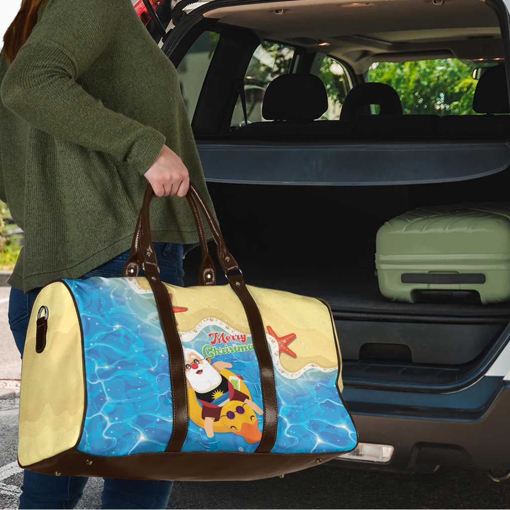 Antigua and Barbuda Christmas Travel Bag Chilling Santa - Wonder Print Shop