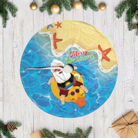 Antigua and Barbuda Christmas Tree Skirt Chilling Santa - Wonder Print Shop