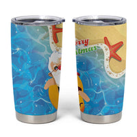 Antigua and Barbuda Christmas Tumbler Cup Chilling Santa - Wonder Print Shop