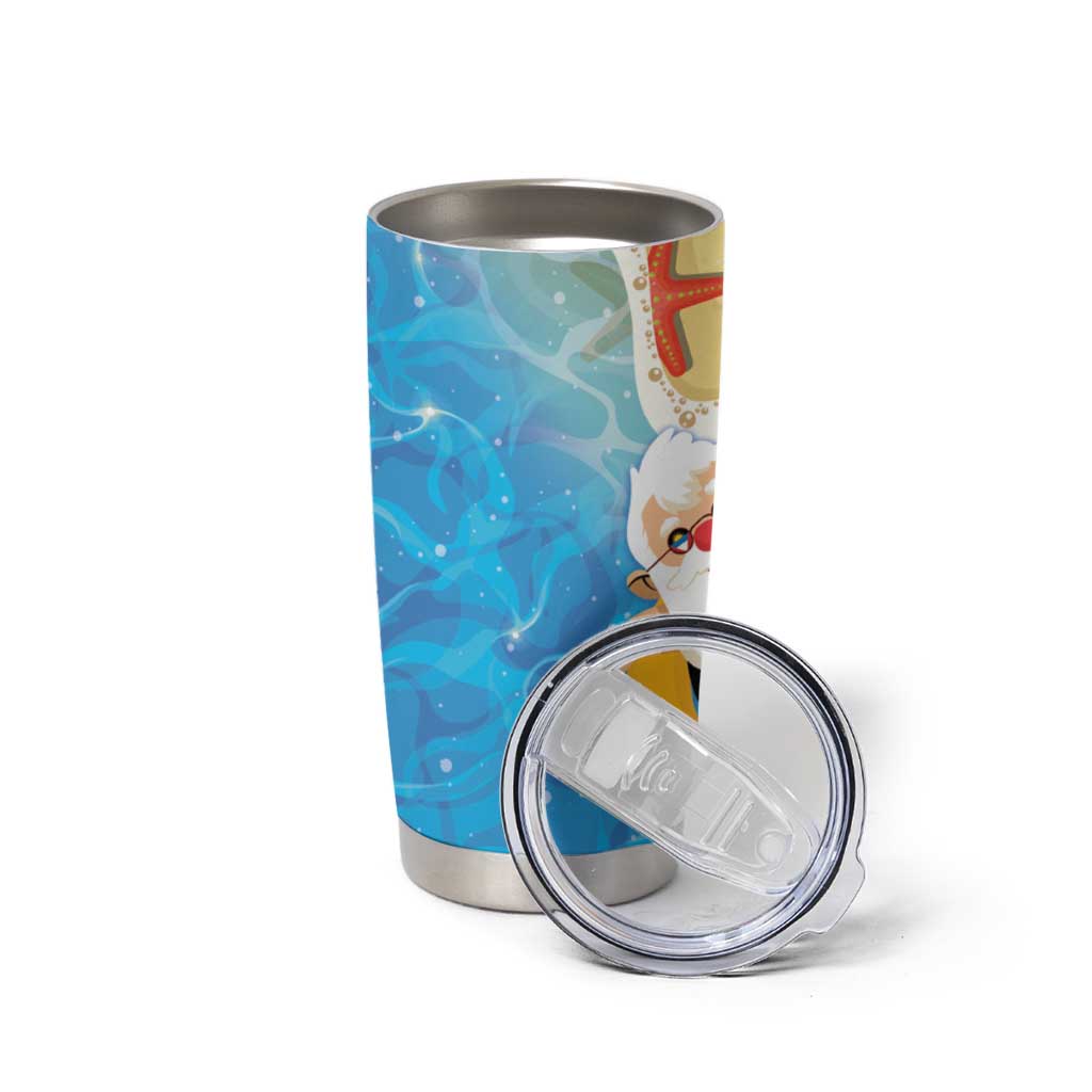 Antigua and Barbuda Christmas Tumbler Cup Chilling Santa - Wonder Print Shop