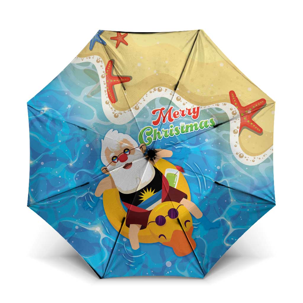 Antigua and Barbuda Christmas Umbrella Chilling Santa - Wonder Print Shop