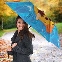 Antigua and Barbuda Christmas Umbrella Chilling Santa - Wonder Print Shop