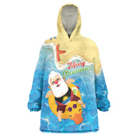 Antigua and Barbuda Christmas Wearable Blanket Hoodie Chilling Santa - Wonder Print Shop