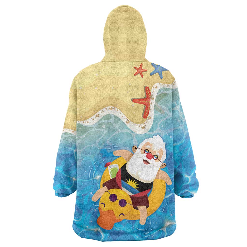 Antigua and Barbuda Christmas Wearable Blanket Hoodie Chilling Santa - Wonder Print Shop