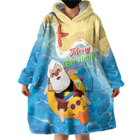 Antigua and Barbuda Christmas Wearable Blanket Hoodie Chilling Santa - Wonder Print Shop