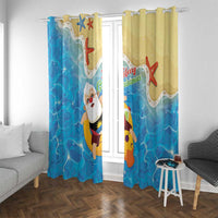 Antigua and Barbuda Christmas Window Curtain Chilling Santa - Wonder Print Shop