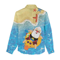 Antigua and Barbuda Christmas Women Casual Shirt Chilling Santa - Wonder Print Shop