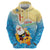 Antigua and Barbuda Christmas Zip Hoodie Chilling Santa - Wonder Print Shop