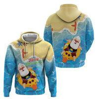 Antigua and Barbuda Christmas Zip Hoodie Chilling Santa - Wonder Print Shop