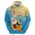 Antigua and Barbuda Christmas Zip Hoodie Chilling Santa - Wonder Print Shop