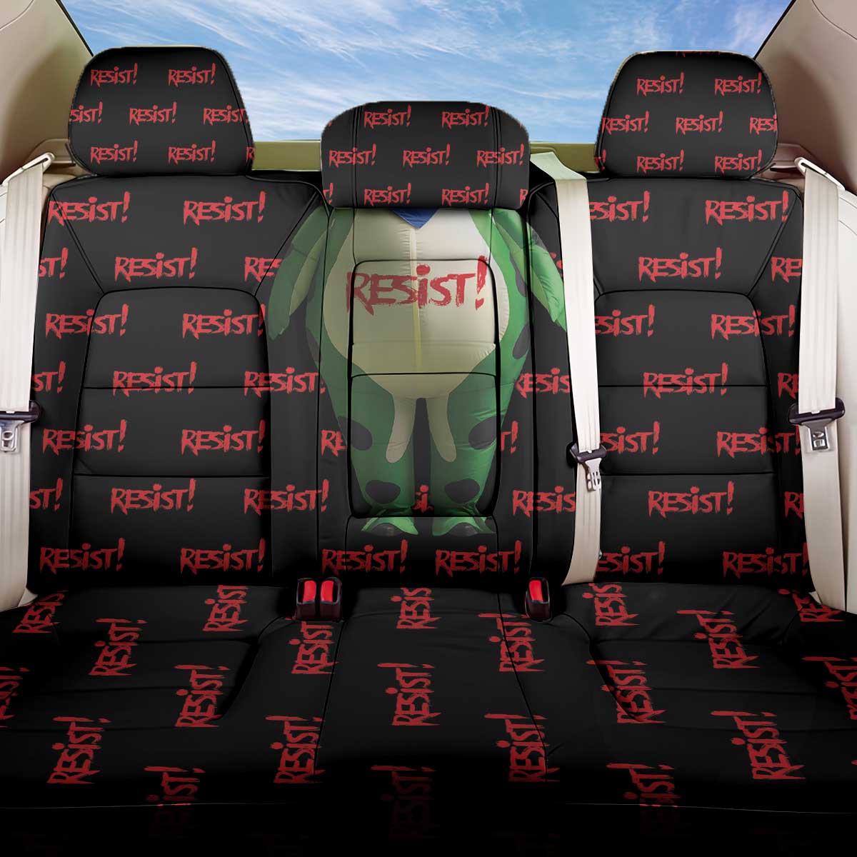 Resist Portland Frog Back Car Seat Cover Funny Political Costume - Wonder Print Shop