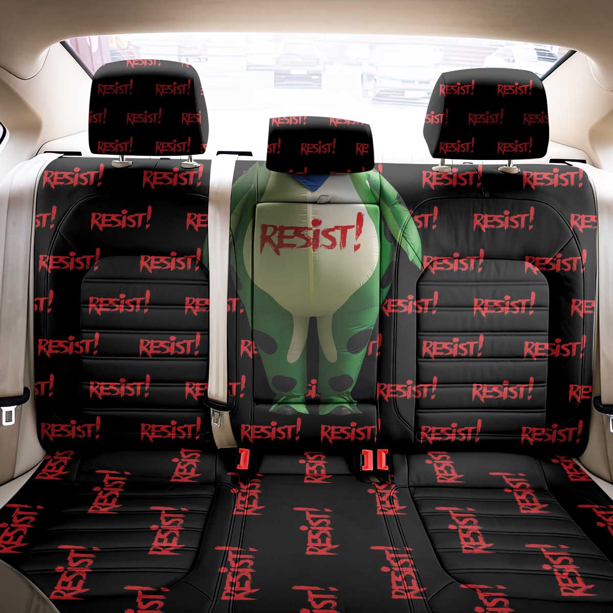 Resist Portland Frog Back Car Seat Cover Funny Political Costume - Wonder Print Shop