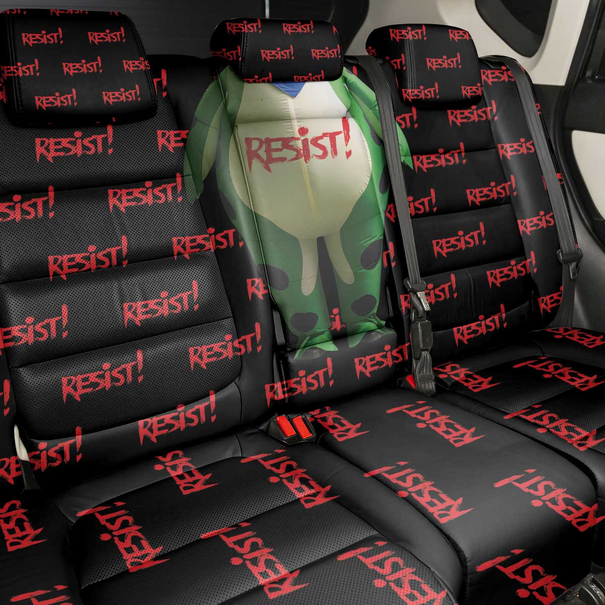 Resist Portland Frog Back Car Seat Cover Funny Political Costume - Wonder Print Shop
