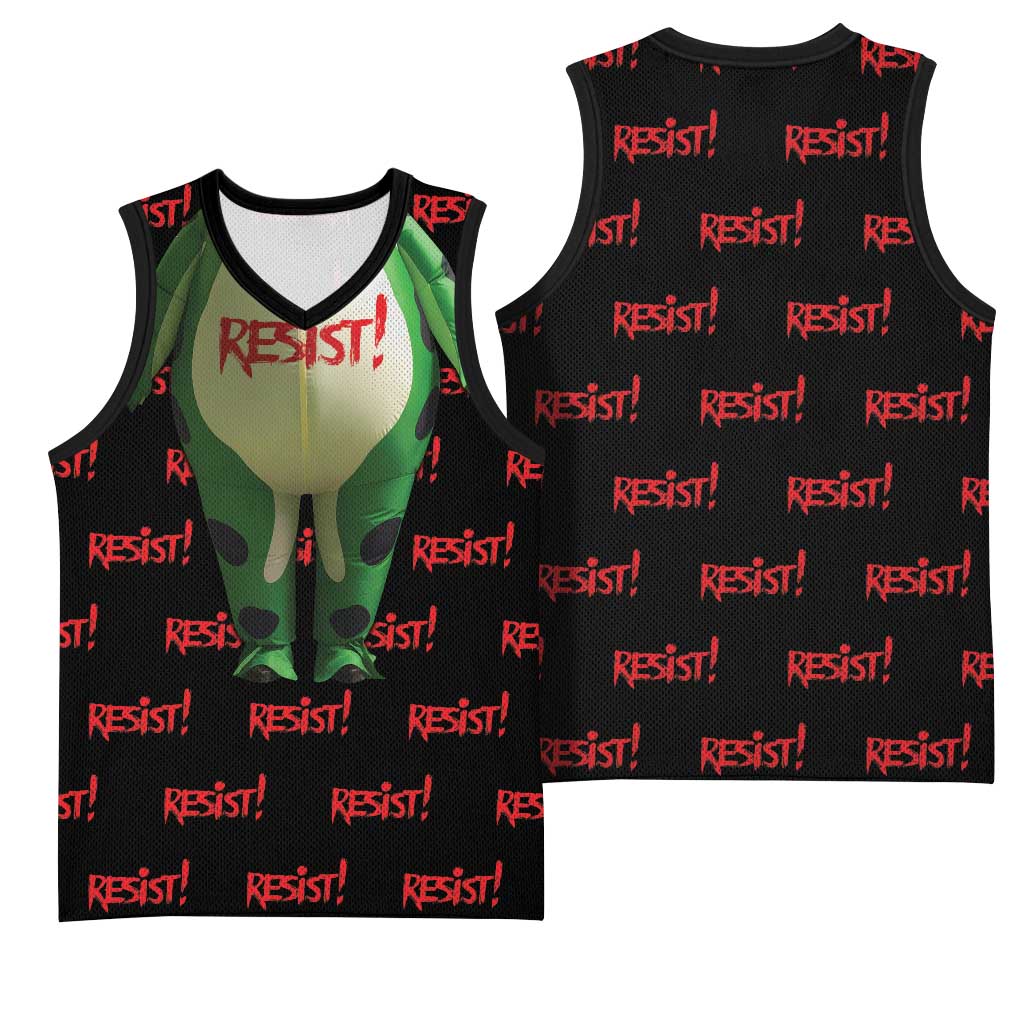 Resist Portland Frog Basketball Jersey Funny Political Costume - Wonder Print Shop