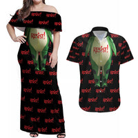 Resist Portland Frog Couples Matching Off Shoulder Maxi Dress and Hawaiian Shirt Funny Political Costume - Wonder Print Shop