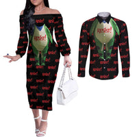 Resist Portland Frog Couples Matching Off The Shoulder Long Sleeve Dress and Long Sleeve Button Shirt Funny Political Costume - Wonder Print Shop