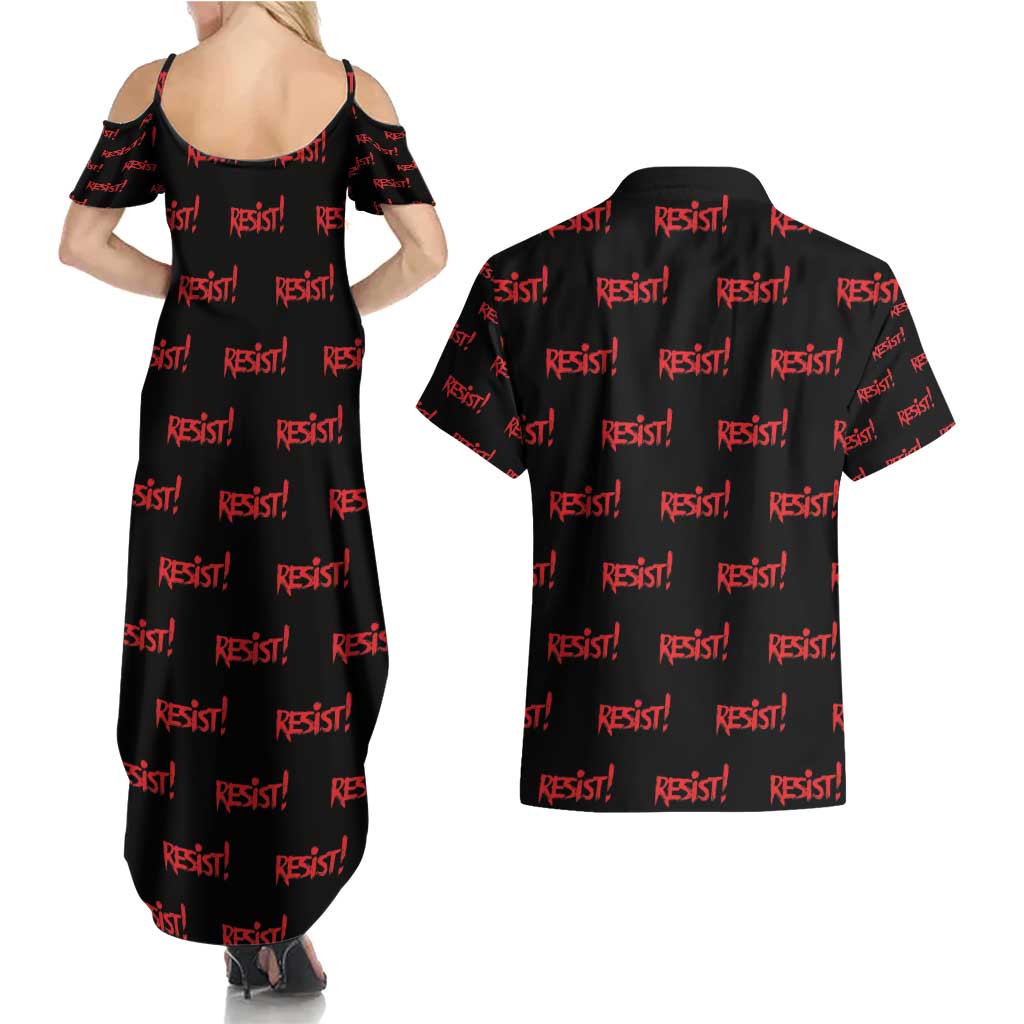 Resist Portland Frog Couples Matching Summer Maxi Dress and Hawaiian Shirt Funny Political Costume - Wonder Print Shop