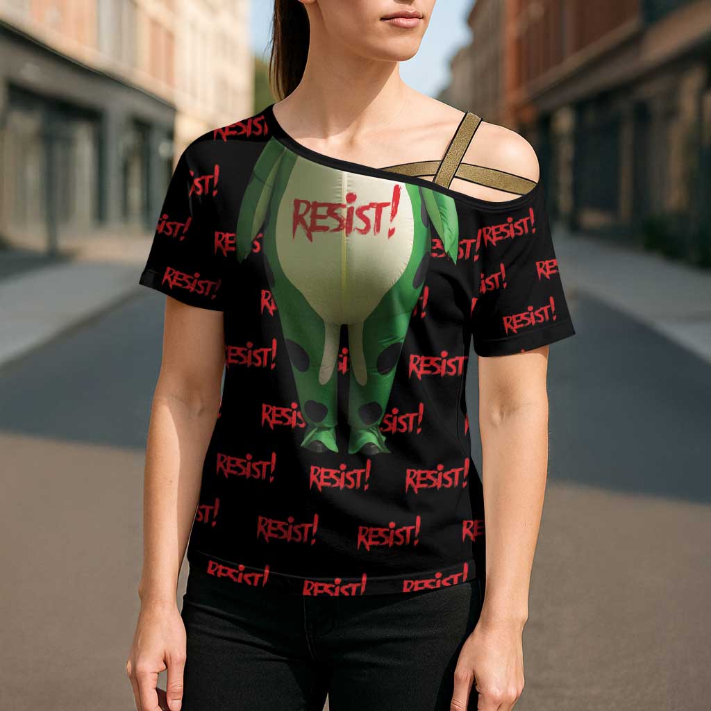Resist Portland Frog Cross Shoulder Shirt Funny Political Costume - Wonder Print Shop